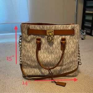 Michael Kors Tan and Brown Signature Tote